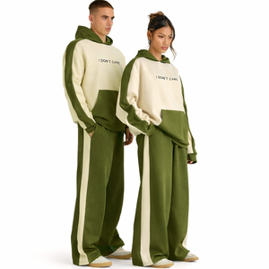 EHRI OEM ขายส่ง เสื้อฮู้ดดี้โอเวอร์ไซส์พรีเมียม ยูนิเซ็กซ์ ผ้าฝ้าย 100% ชุดเสื้อฮู้ดดี้ผ้าฟลีซ 350 กรัม ล้างสีแบบแอซิด บล็อกสี สำหรับฤดูหนาว เป็นมิตรกับสิ่งแวดล้อม - Product Image 4