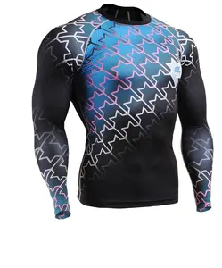 Camisa de compressão com manga curta, protetor de rashguards de compressão feito sob encomenda mma bjj