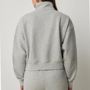 Women Loose Fit <b>Mock</b> <b>Neck</b> Sweatshirt Long Sleeve <b>Top</b> - Product Image 3