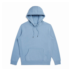 Sudadera con Capucha Azul Claro para Hombre, Corte Regular, Felpa de Algodón, con Bolsillo Canguro y Cordón Ajustable - Product Image 1