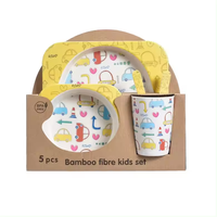 Vaisselle bébé en silicone pour enfants Assiette en plastique réutilisable avec dessin animé pour nouveau-né Retour à l'école Déjeuner Made Vietnam