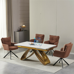 Tuyệt vời phòng ăn đồ nội thất kim loại Chân Gốm bàn ăn đặt 200x100 cho 6 thực khách - Product Image 3