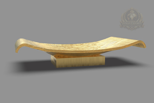 Bandeja de Centro Rectangular Escultural Abstracta Moderna de Lujo, de Acero Inoxidable Ecológico, Dorada, Accesorio Decorativo de Alta Gama - Product Image 4