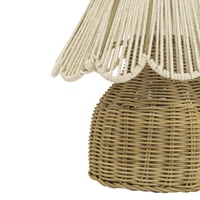 Lampe de table en rotin tissée à la main charmante et rustique, durabilité en forme de fleur d'abat-jour et vente en gros unique