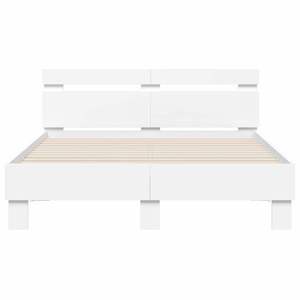 Cadre de lit en bois d'ingénierie 53,94 x 74,80 po avec lumières LED, couleur blanche - Product Image 6