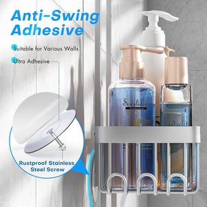 Organizzatore per Doccia a 4 Livelli in Lega di Alluminio, Porta Doccia Sospeso, Doccette a Mano, Tubo Antiruggine, Altezza Regolabile - Product Image 3