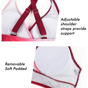 Conjunto de Bikini con Bloques de Color, Top con Cuello en V Profundo y Detalle Trenzado, Braguita de Cintura Alta, Traje de Baño Elástico de Spandex y Poliéster para Playa - Product Image 5