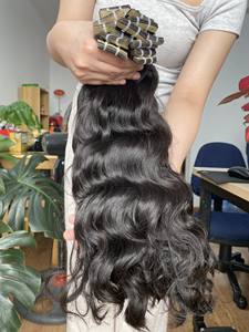Bande en forme de U en forme de I Remy Virgin 100% Extensions de cheveux humains alignés sur les cuticules Style de vague naturelle du Vietnam Cambodge - Product Image 3