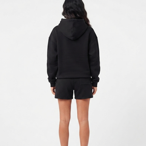 Ensemble de survêtement 2 pièces pour femme, imprimé personnalisé de haute qualité, confortable, décontracté, coupe ample, avec sweat à capuche et short en molleton - Product Image 2