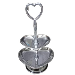 Élégant plateau de service à 2 niveaux en porcelaine, motif floral et feuillage indien, pour la décoration intérieure - Product Image 6