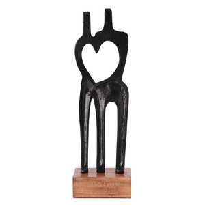 Abstract Wooden Base Sculpture <b>Figure</b> Shape Heart Design Modern Artistic Handmade Tabletop Decor for Living Room Valentine's - Product Image 1