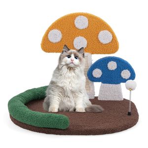 Cuccia per Gatti a Forma di Fungo con Ampio Letto e Pannello di Sisal per Tirare le Unghie, Letto per Animali Domestici - Product Image 5