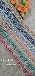 Lentejuelas y bordados con hilo, en colores pastel, con diseños florales, encajes bordados, delicados apliques para prendas de vestir y venta al por mayor. - Product Image 3