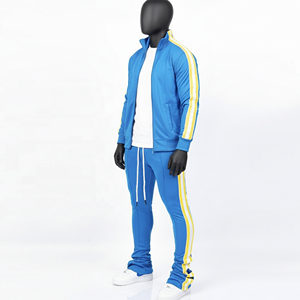 Custom slim fit tracksuit set men <b>zip</b> <b>up</b> <b>jacket</b> and jogger pants side stripe 2 piece outfit sportswear fashion streetwear - Product Image 2