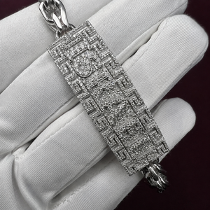 Bracelet personnalisé en argent sterling 925 avec gravure de nom, cadeau de bijoux pour femmes et hommes, fait main, nouveau diamant - Product Image 6
