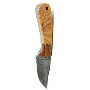 Cuchillo de Caza de Acero de Damasco con Hoja de Punta Clip, Mango de Madera, Hoja Fija de Borde Recto, Herramienta de Supervivencia para Camping - Product Image 2