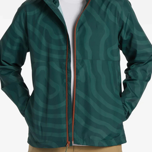 Veste coupe-vent à capuche en nylon 100 % imperméable avec fermeture éclair, service OEM, logo personnalisé, collection hiver 2026 – Offre spéciale pour hommes - Product Image 3