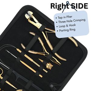 Kit de herramientas para extensiones de cabello de salón: Alicates de crimpado de tres orificios, Alicates para extensiones de cabello con clip, Pinzas de separación de cabello, Peine de acero inoxidable - Product Image 4