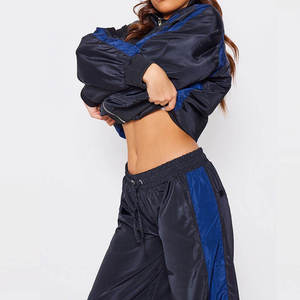 Conjunto Deportivo de Alta Calidad para Mujer, Chaqueta Cortavientos y Pantalones de Nylon, con Logotipo Personalizado, para Gimnasio, Fitness y Deportes - Product Image 5