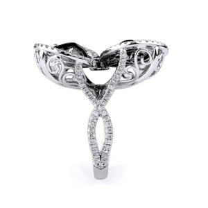 Bague de cocktail en forme de fleur pour femme, en argent 925, diamant noir taille poire, bijoux de luxe pour soirée - Product Image 3