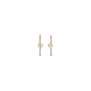ต่างหูเพชรทรงตรงแบบไมโครเพฟ Aarinya IGI Certified ทองคำ 14K สีเหลืองทอง ดีไซน์มินิมอล เหมาะสำหรับผู้หญิง สวมใส่ได้ทุกวัน เป็นของขวัญ - Product Image 1