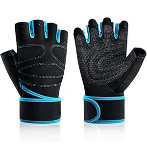 Black PU Leather Fingerless <b>Fitness</b> <b>Gloves</b> for Bodybuilding Boxing Weightlifting & Gym Training-Non-Slip Breathable Lightweight - Product Image 5