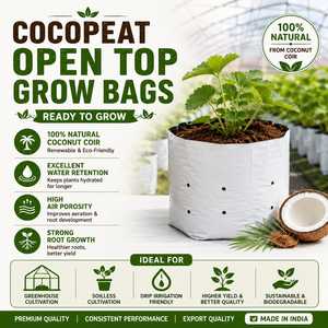 Sac de culture ouvert en poly-cocopeat noir et blanc traité anti-UV pour la culture biologique de fraises, prix d'exportation pour l'agriculture commerciale - Product Image 1