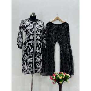 Hermosos conjuntos de traje elegante para mujer Western Wear Top y Plazzo con Secuencia de trabajo - Product Image 5