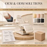 Station de manucure de luxe avec plateau en marbre, cadre en métal doré, table et chaise individuelles, mobilier de poste de travail pour technicien de beauté en salon de beauté