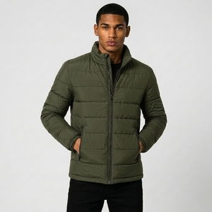 OEM ODM Premium Quilted Winter Puffer <b>Jacket</b> Ready Stock Private Label Outerwear Factory Men's Quick Dry Cotton Filled - Product Image 4