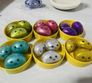 ขนมปังนึ่งสีรุ้งขายส่ง, ขวดลาวา TPR, ของเล่นบีบคลายเครียดแบบลูกปัดเด้งคืนรูปช้า - Product Image 5