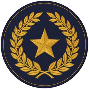 Écusson brodé personnalisé emblème maçonnique carré couronne de lauriers bleu marine, badge fraternel rond pour blazers et uniformes - Product Image 6