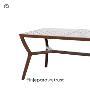 Table de salle à manger moderne en teck massif de luxe, ensemble de meubles commerciaux robustes pour bistrot et salon - Product Image 4