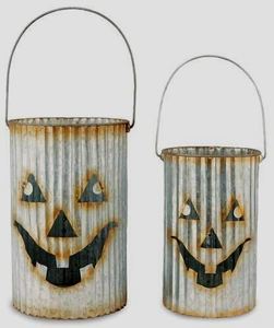 Pots en métal pour plantes, décoration de jardin, pot à plantes avec design de visage de citrouille d'Halloween, pot à fleurs suspendu - Product Image 3