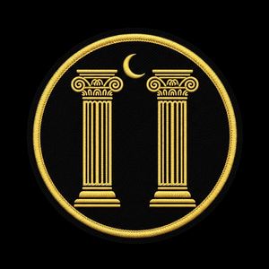 Parche termoadhesivo de la letra G del Pilar de la Francmasonería, con bordado de círculo azul, para ropa, trajes, chaquetas, uniformes de francmasón. - Product Image 6