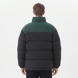 Men's Outdoor Winter Puffer Jacket Color Block Breathable Cotton <b>Padded</b> Stand Collar <b>Coat</b> - Product Image 2