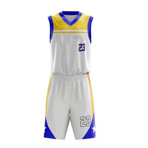 Tenues de basketball pour hommes de haute qualité, conception personnalisée, OEM, maillot respirant en mesh sublimé, coupe ajustée, ensemble en polyester, vente en gros - Product Image 1
