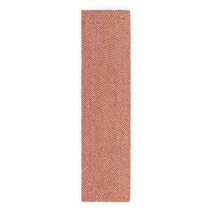 Alfombra Moderna Rectangular Roja y Beige de Tejido Plano de Polipropileno con Base Antideslizante de Goma para Pasillo - Product Image 6