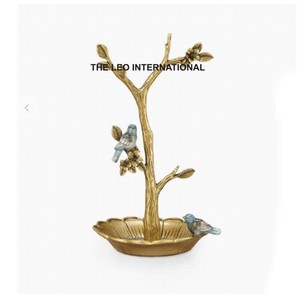 <b>Tree</b> Shape Aluminum Gold Color Jewelry <b>Stand</b> Holder For Earrings Ring Chain And Bracelet Usage Jewelry <b>Stand</b> - Product Image 1