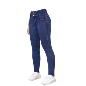 Women's High Waist Skinny Stretch Breathable Eco-Friendly Denim Blue Jeans - Product Image 4