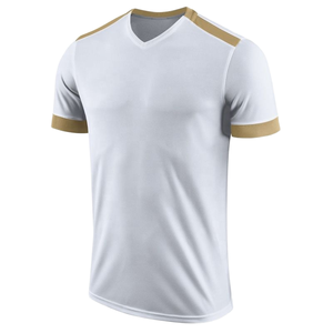 เสื้อฟุตบอลคอวีสีขาวสำหรับผู้ชาย แขนสั้น ผ้าโพลีเอสเตอร์ ระบายความชื้น ชุดกีฬา สำหรับผู้ใหญ่ ทรงปกติ - Product Image 1