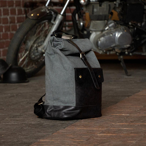 Sac à dos en cuir et toile, grand format, pour ordinateur portable, haute qualité, vente en gros, marque privée, usine LCB-0095 - Product Image 2