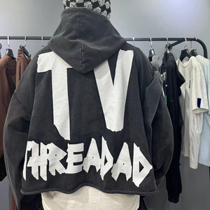 Sudadera con Capucha Estampada Transpirable de Algodón Tejido de Ajuste Holgado para Hombre, Estilo Urbano, Invierno - Product Image 2