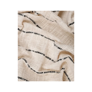 Beige Colour Handmade Bohemian Striped Linen Cotton Throw Blanket With Fringe <b>Edge</b> Rectangular Woven Home Decor All Season Use - Product Image 4