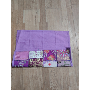Housse de coussin patchwork faite à la main, broderie florale en coton, style bohème, carrée, pour la décoration de la maison, cadeau pour elle - Product Image 2