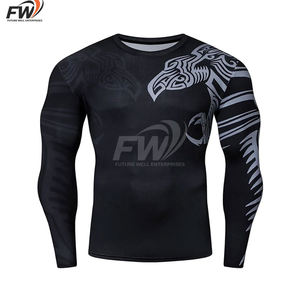 Camiseta de compresión Rashguard de manga larga personalizada para surf, MMA, BJJ, Jiu Jitsu, diseña tu propio logo, ropa de artes marciales sublimada de alta calidad - Product Image 1