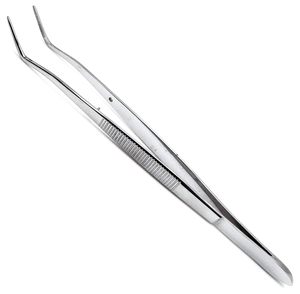 Pince chirurgicale angulaire dentée en acier inoxydable avec poignée moletée, instrument manuel réutilisable pour usage dentaire, haute qualité, certifiée CE - Product Image 1