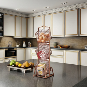 Multi Layer Metal Fruit <b>Basket</b> Rack Kitchen Countertop <b>Storage</b> Organizer for home hotel restaurant kitchen <b>storage</b> holder rack - Product Image 1