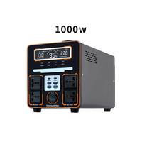 Station d'alimentation portable à onde sinusoïdale pure 1KW MPPT, générateur solaire avec lampe de poche et charge sans fil pour usage domestique et camping
