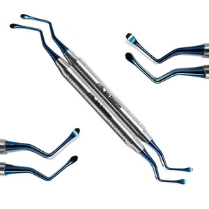 Curetas Dentales Lucas, Instrumentos Quirúrgicos Dentales con Puntas Dentadas de Color Azul, Herramientas Profesionales para el Cuidado Periodontal e Implantes - Product Image 6